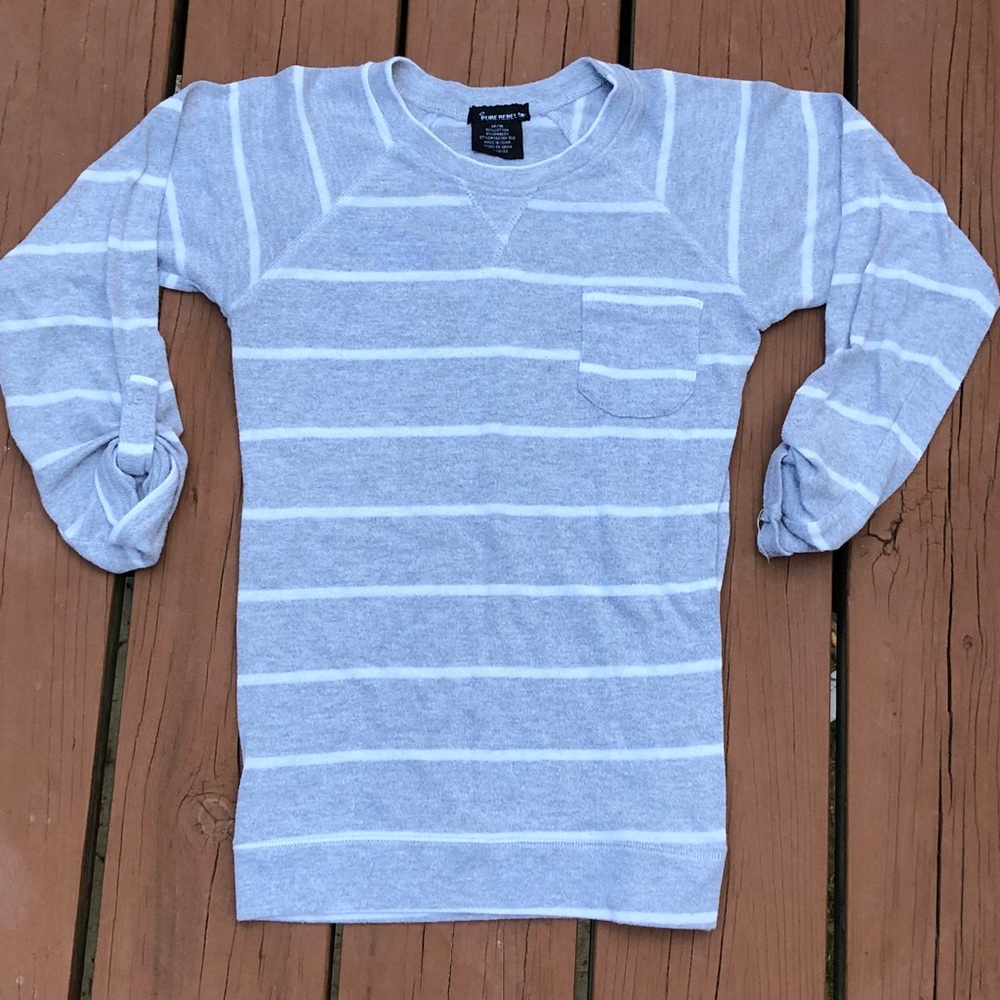 Pure Rebel Girl striped light sweater with pocket